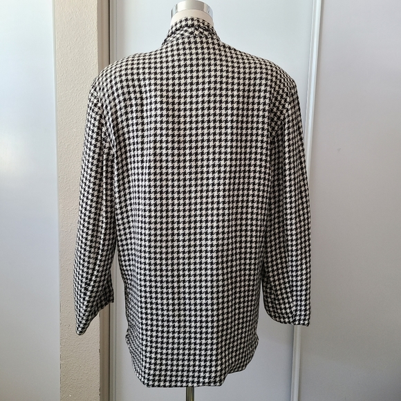 Vintage David Eliot Houndstooth Blazer Coat Large - Picture 2 of 4